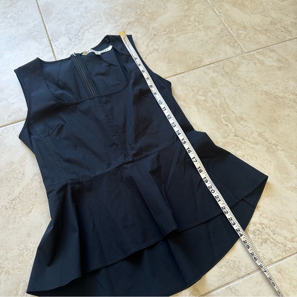 VERONICA BEARD Basso Black Peplum Sleeveless Shirt Blouse Top Professional - Picture 3 of 6
